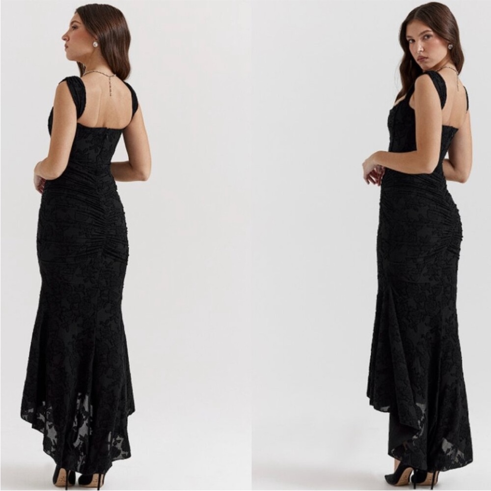 NWOT HOUSE OF CB Cesca Black Corset Floral Maxi Dress - Picture 3 of 8